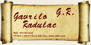 Gavrilo Radulac vizit kartica
